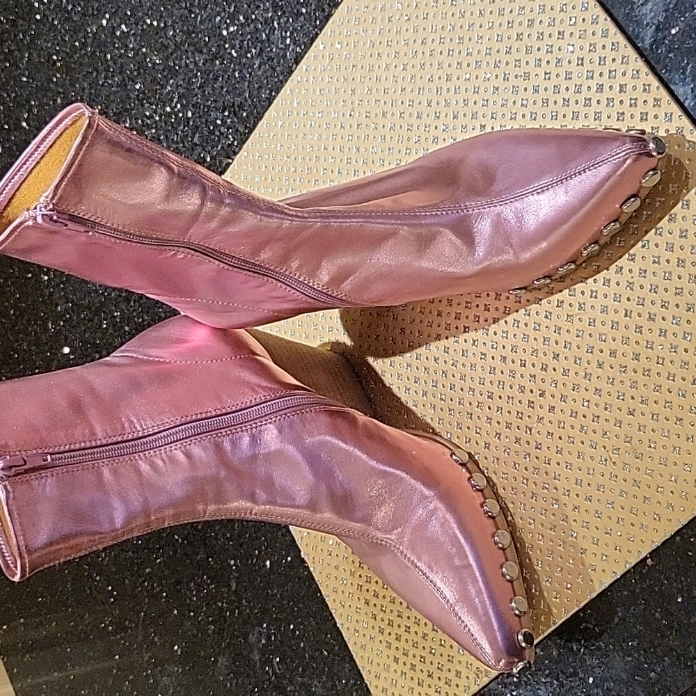 Free People - pink metallic boots - brand new - never worn